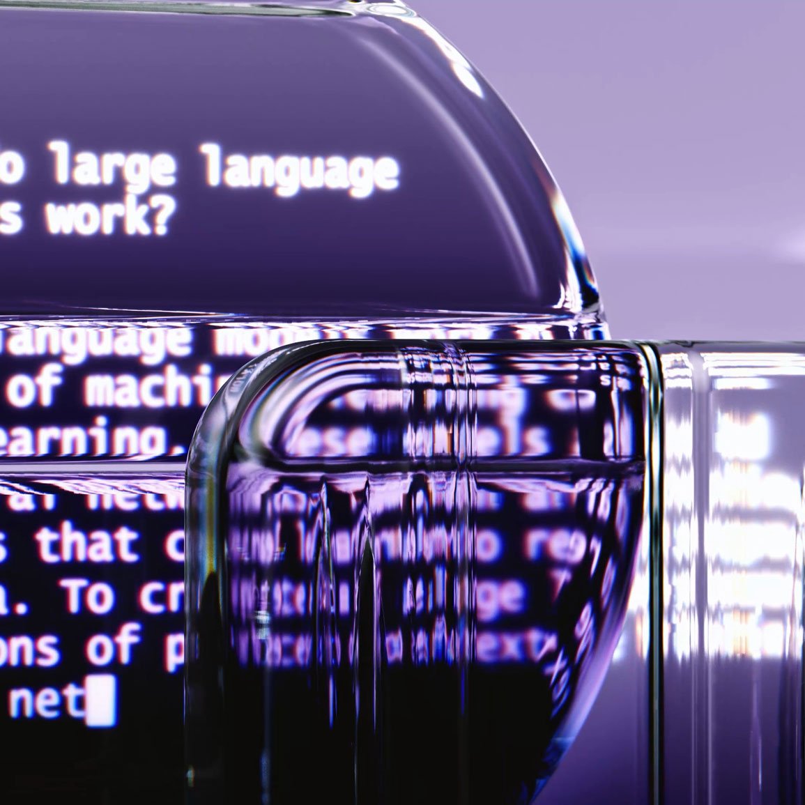 AI language purple background