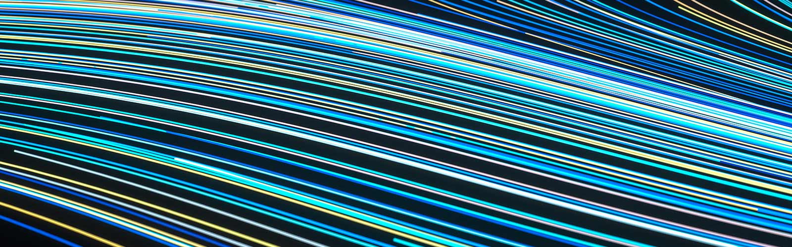 Blue lines moving in the same direction in an abstract representation of technology