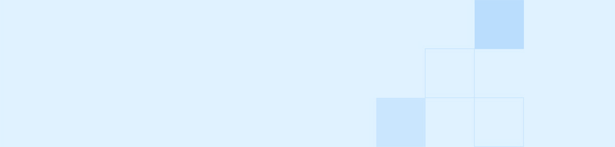 Light blue banner with grid